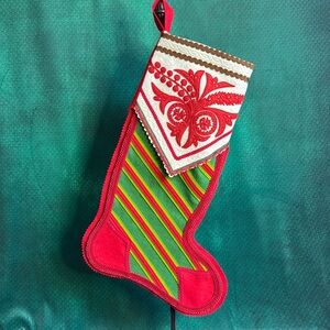JN vintage Creations one of a kind wool Christmas stocking handmade
